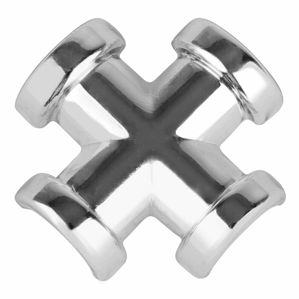 Соединитель декоративный крестообразный 05А серебро 2 шт