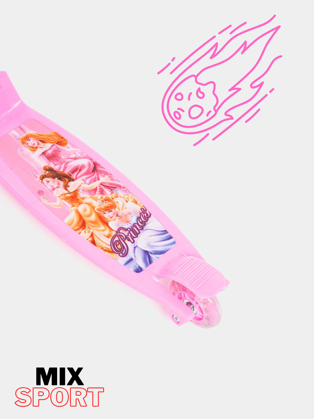 Детский самокат со светящимися колесами, для мальчиков и девочек. розовий — фото 1