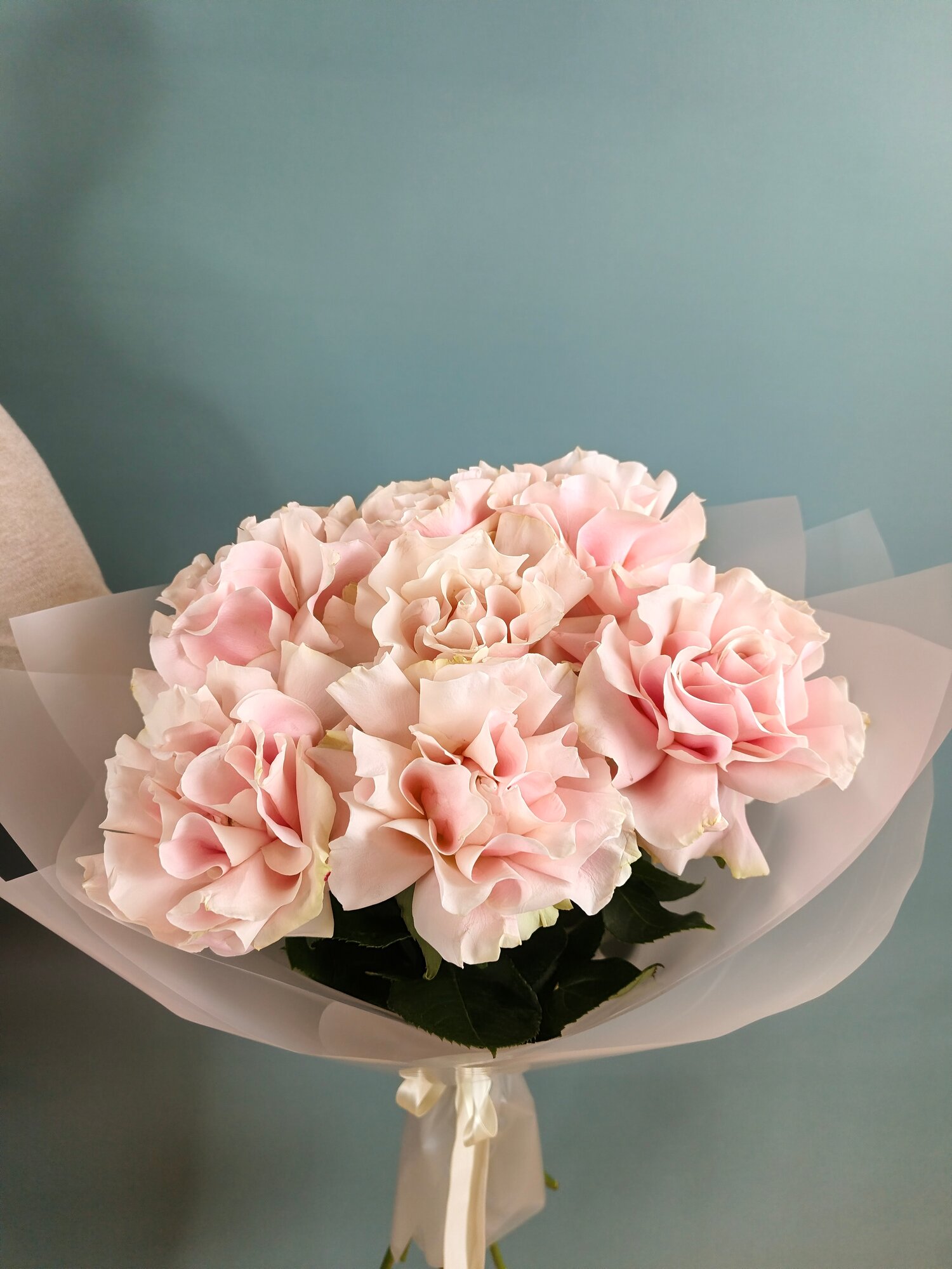 Букет "Французские Розы" высота 70 см 7 штук нежно-розовый