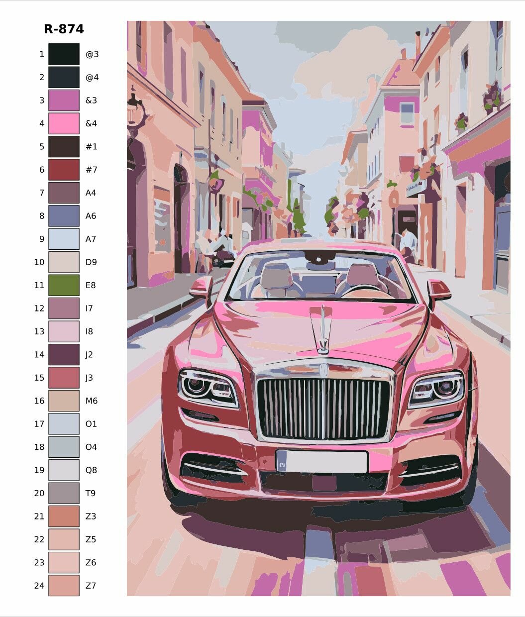 Картина по номерам R874 "Роллс -Ройс" 50x70