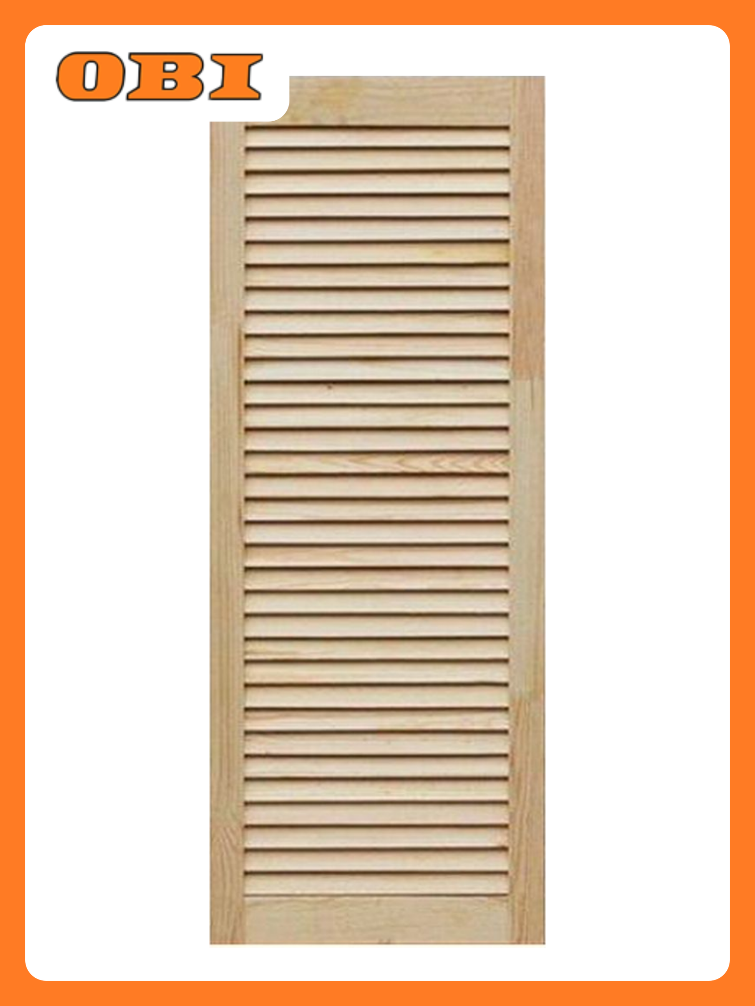 Жалюзийная дверца массив ели сорт А бежевая 850x394x20 мм