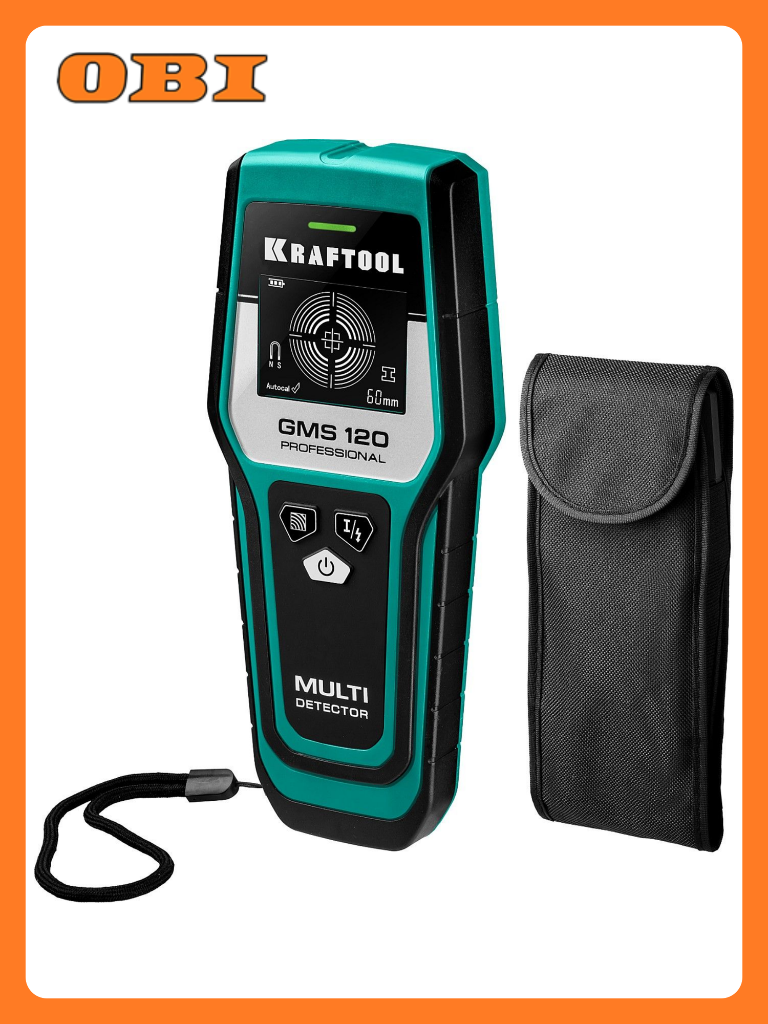 Детектор Kraftool Универсал 4 в 1 для обнаружения скрытых конструкций IP54