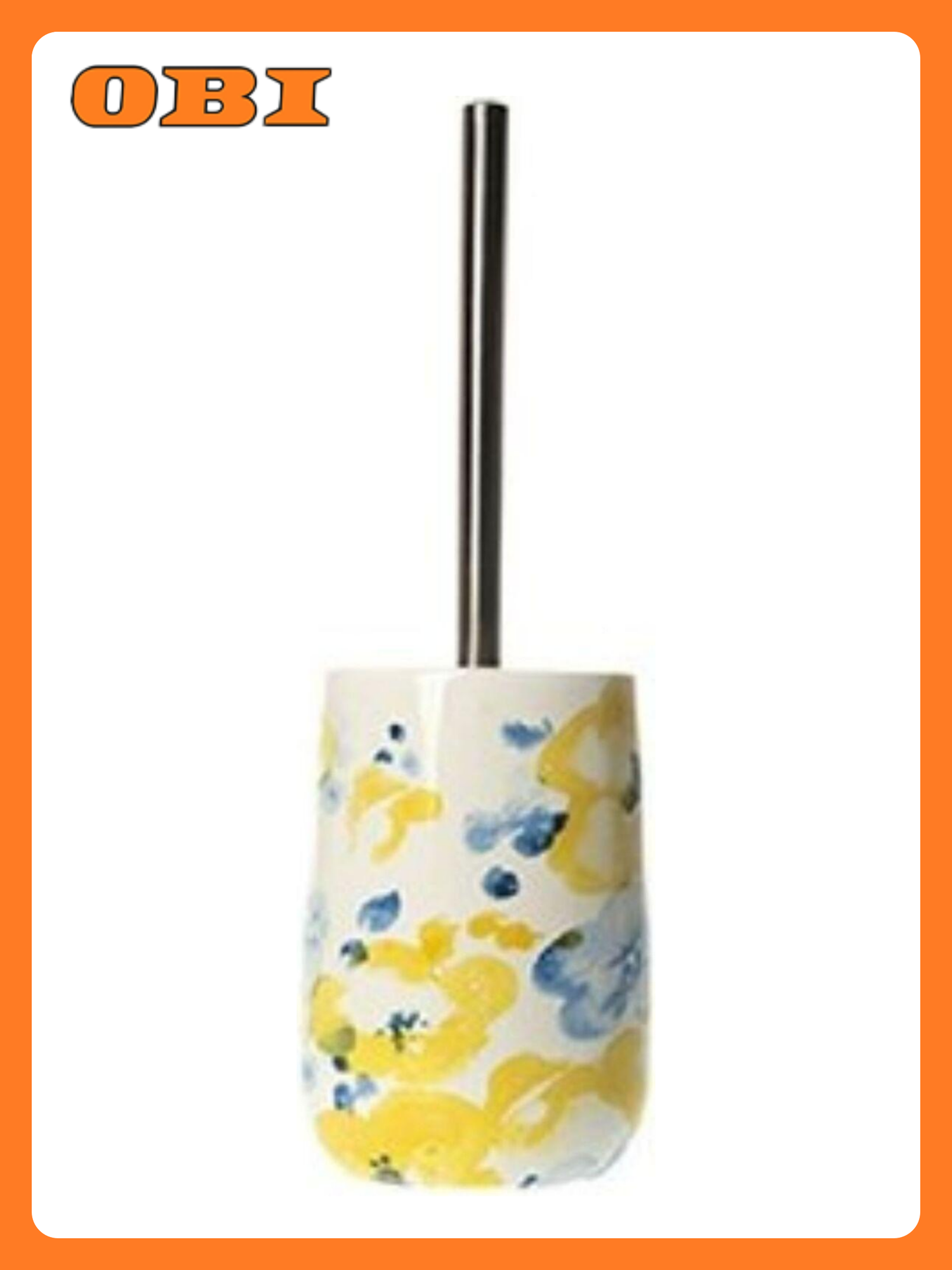 Ерш туалетный 4606066243854 пластик керамика металл белый/желтый