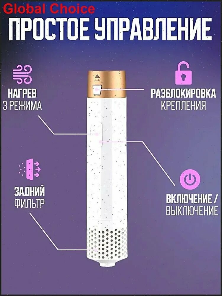 Стайлер, мультистайлер для укладки волос с насадками с керамическим покрытием и мягким чехлом в комплекте — фото 1