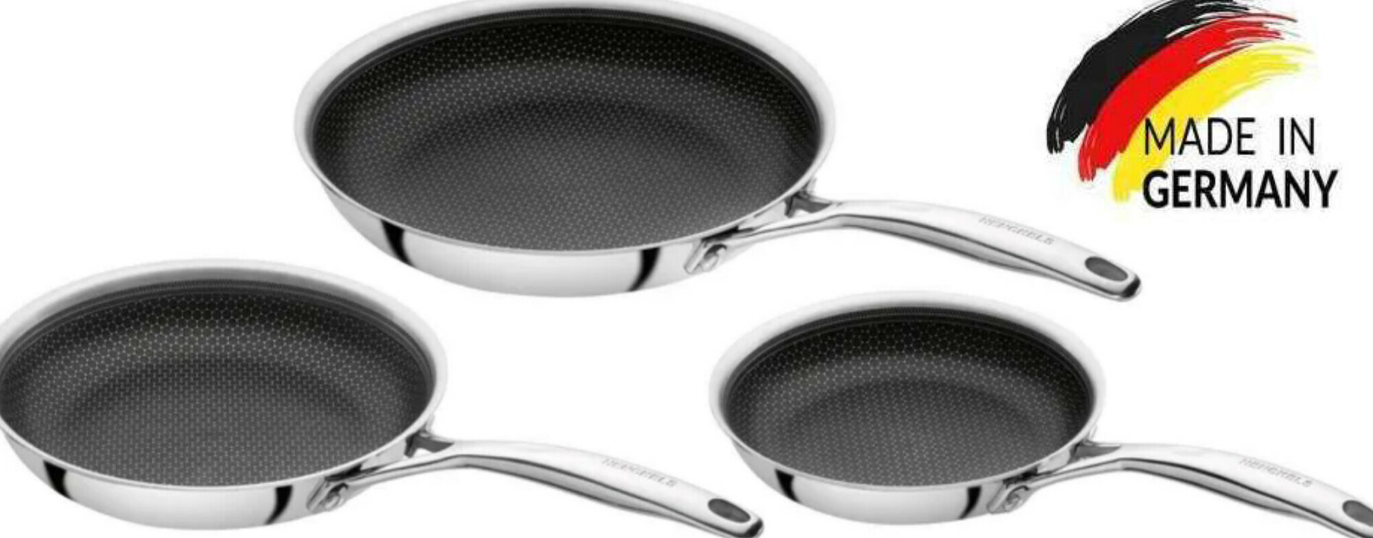Набор сковород Henckels by ZWILLING Paradigm Германия, оригинал 3 предмета 20/24/28 см