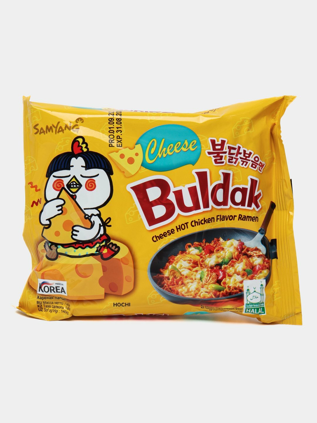 Лапша быстрого приготовления "Buldak", острая, со вкусом курицы, с сыром, 140г