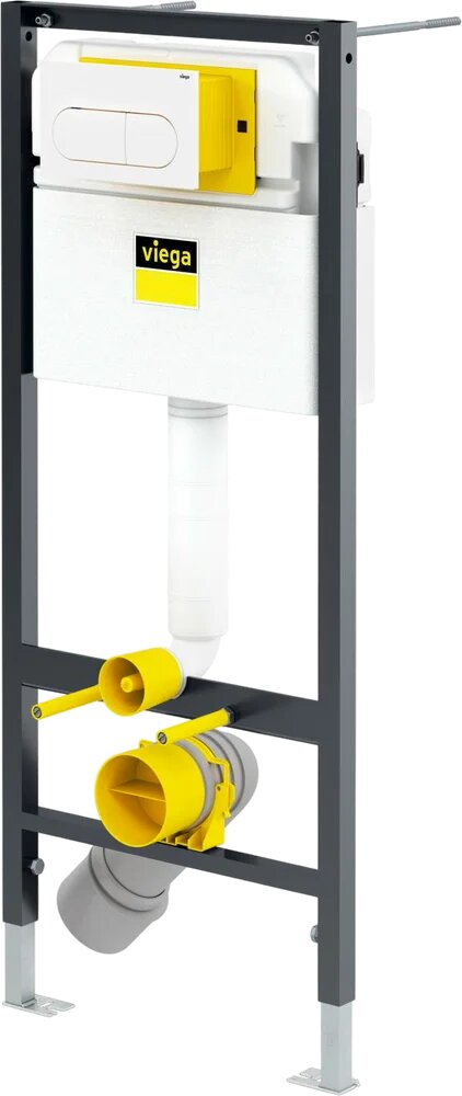 Инсталляция с кнопкой Viega Prevista 8524.11 цвет белый крепление к полу и стене