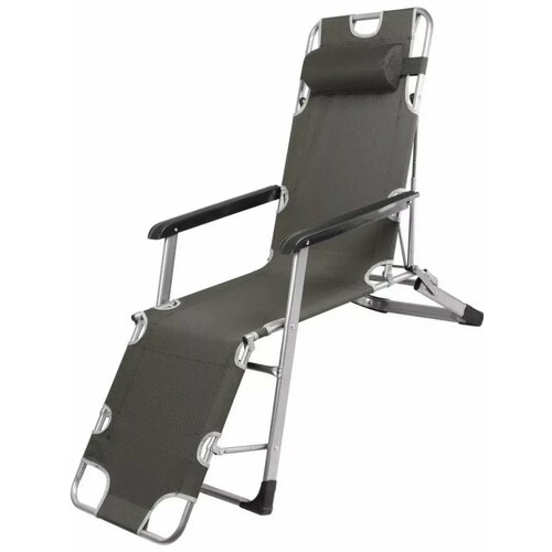 Кресло-шезлонг складное ARIZONE серое, нагрузка до 120 кг (42-178602)