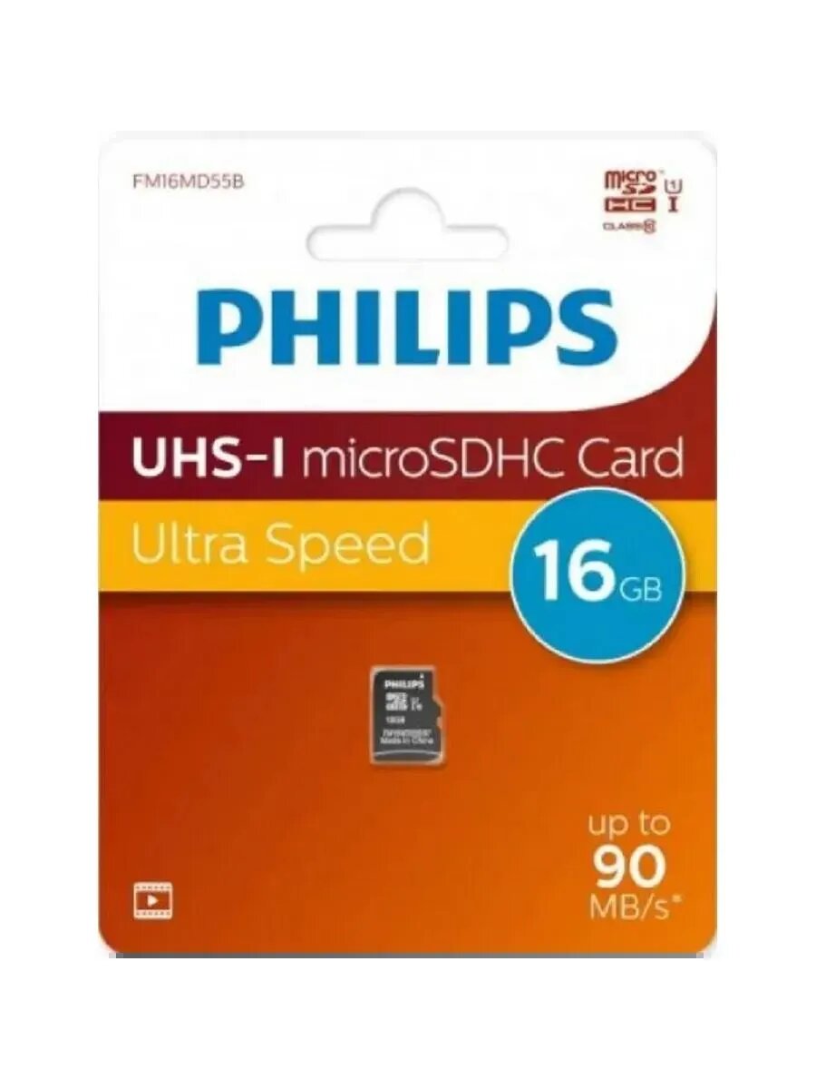 Карта памяти 16Gb microSDHC Class 10 90 мб/с без адаптера