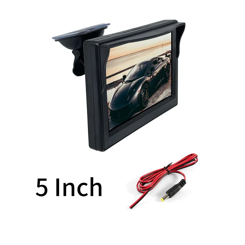 5-дюймовый автомобильный монитор TFT LCD HD цифровой экран 16:9 800*480 2-сторонний видеовход цветной для камеры заднего вида DVD VCD 205