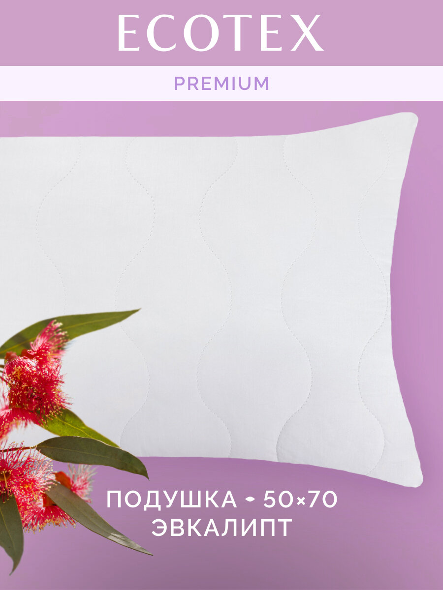 Подушка 50x70 см  Эвкалипт   чехол   перкаль  100  хлопок   Ecotex
