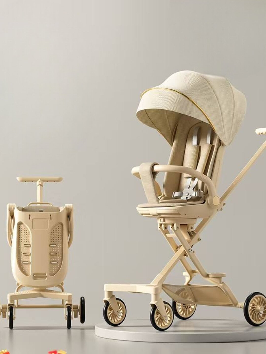 Складная лёгкая дрон-коляска для малышей 0–2 лет с регулируемым навесом, поворотным сиденьем и надёжной защитой