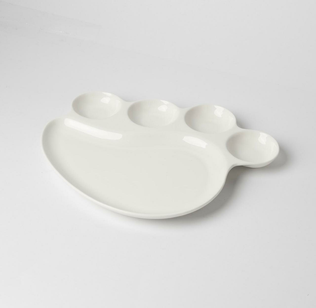 Набор блюд 6 шт. Palette 4 Compartments White Porcelain 21.5 см