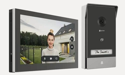 Изображение товара Комплект видеодомофона EZVIZ CS-HP7 WiFi, монитор 7 дюймов, камера, управление со смартфона