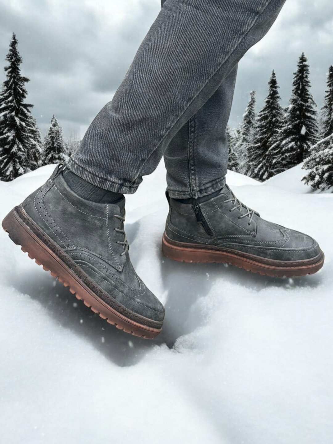 Полусапоги Master Seller Winter Line, полнота 1 (RU)/ на узкую стопу, размер 39 40 41 42 42 44, серый — фото 1