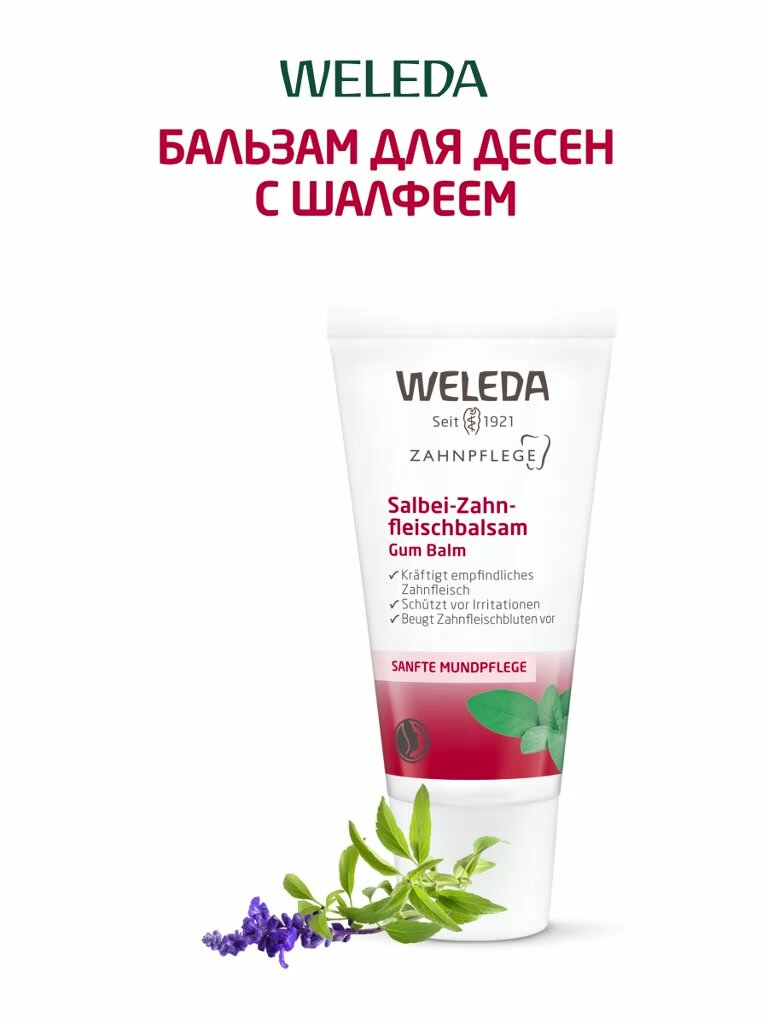Weleda Бальзам для чувствительный десен с шалфеем, без фтора, 30 мл — фото 1