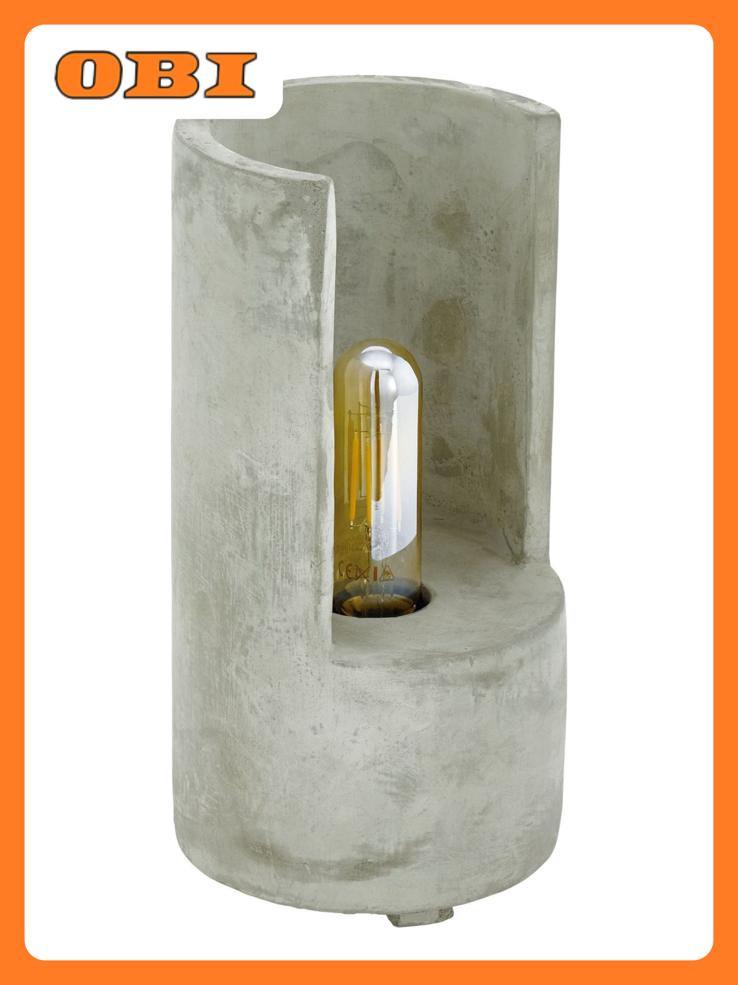 Настольная лампа EGLO Lynton 49111  E27  серая  бетонная арматура