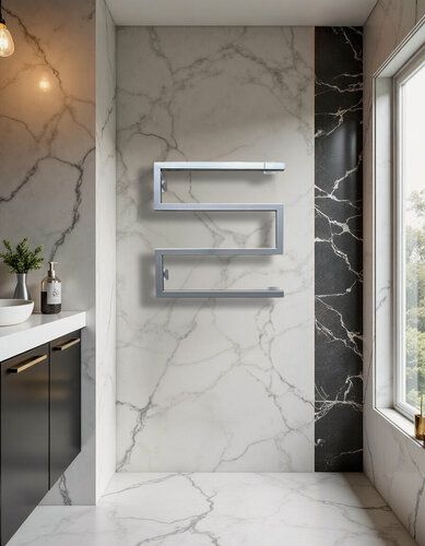 Изображение товара Полотенцесушитель водяной SNAKE-2 60х40 (см) Хром матовый Угловое подключение