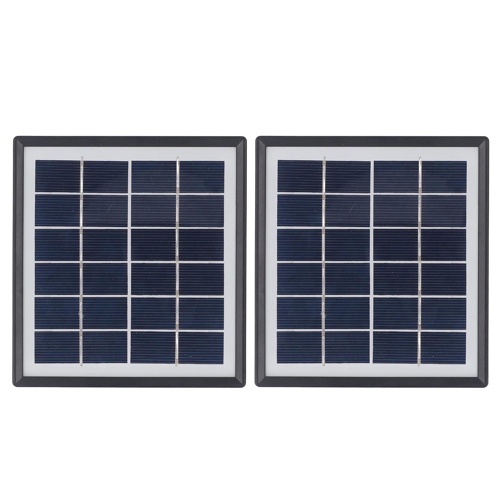 2pcs 5W USB Solar Panels Monocrystalline Portable Charger with Stand for Phone MP3 MP4 Players Camping Hiking Black