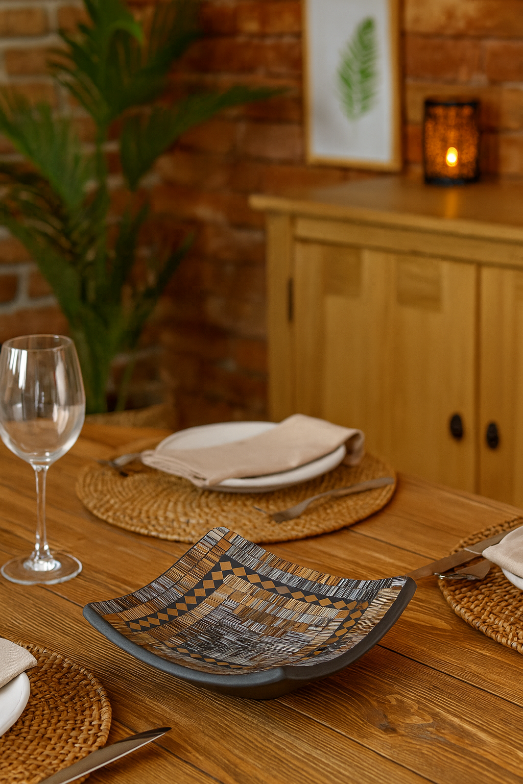 Тарелка декоративная квадратная "Вардина" керамика 20х20х5 см