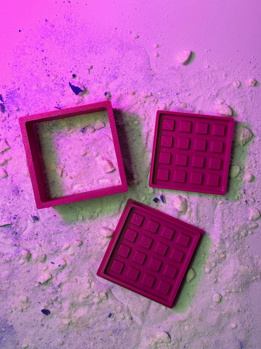 3D форма для бомбочек Бельгийская вафля 8 см — фото 1