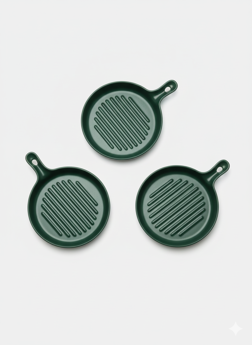 Сковорода-гриль GOLD "HAPPY KITCHEN", керамика, желтая, рифлёная