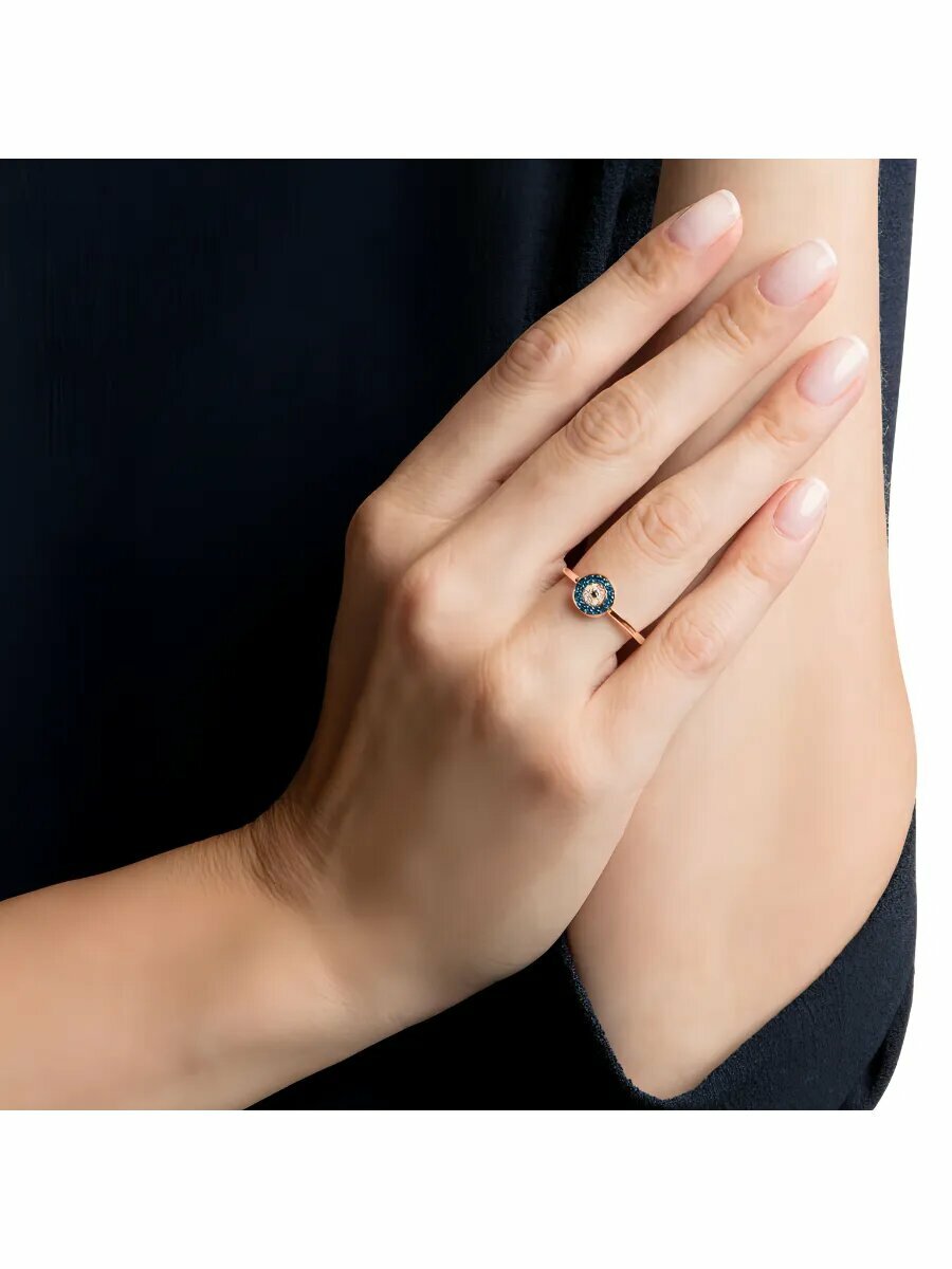 Кольцо помолвочное SWAROVSKI, кристаллы Swarovski, размер 18.5, белый — фото 1