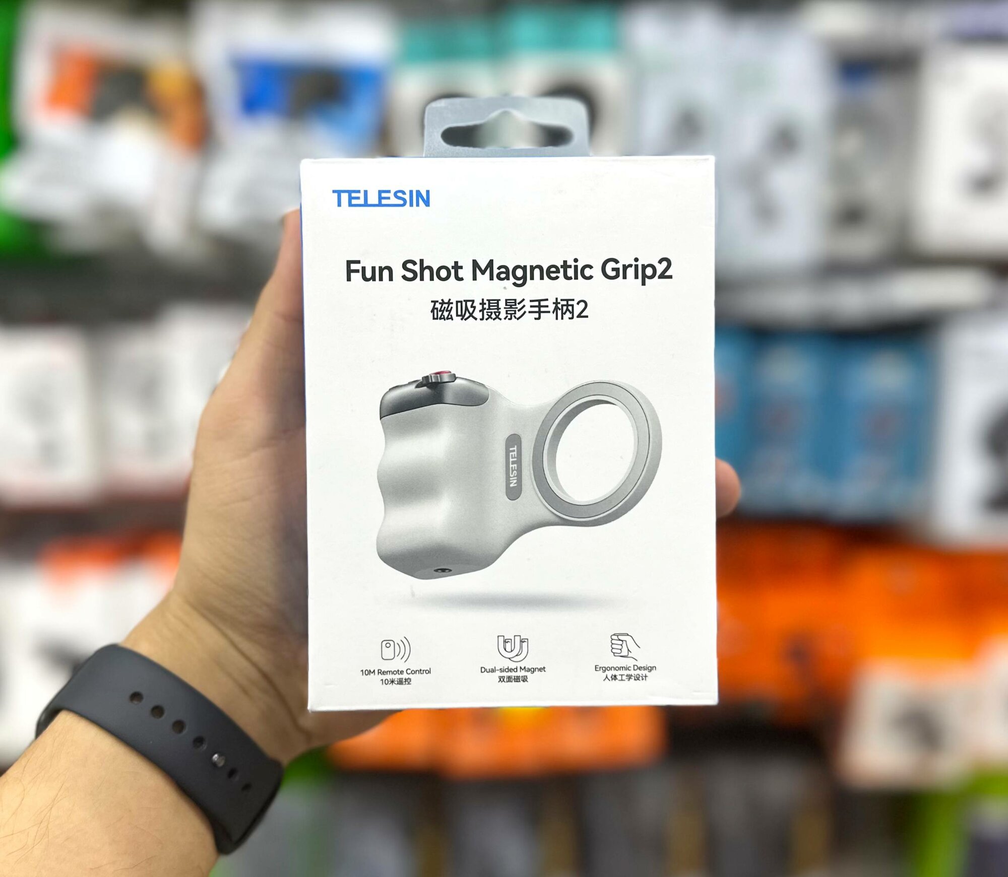 Магнитная рукоятка TELESIN Fun Shot Magnetic Grip 2 с пультом ДУ, для экшн-камер