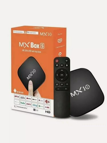 Изображение товара Смарт ТВ приставка MX10 4K Ultra HD Box S — Андроид 9.0 TV Box для домашнего караоке, HDR и потокового видео