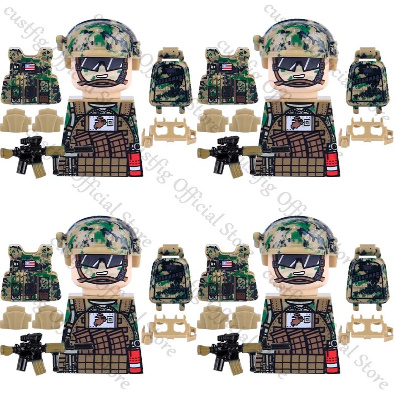 Минифигурки солдатиков custfig, Цвет: 19-39-1 B14-46-1-4PS