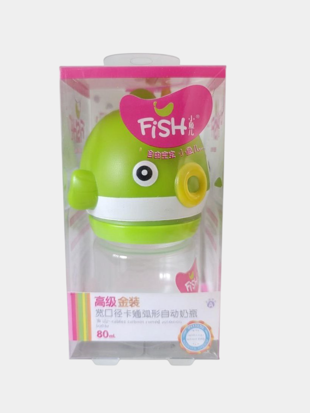 Бутылочка для кормления Fish, с широким горлышком, силиконовая, 80мл