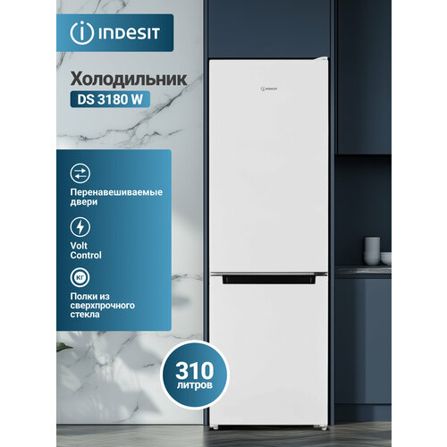 фото Комбинированный холодильник indesit, 332л, класс энергопотребления а, direct cool, n-st