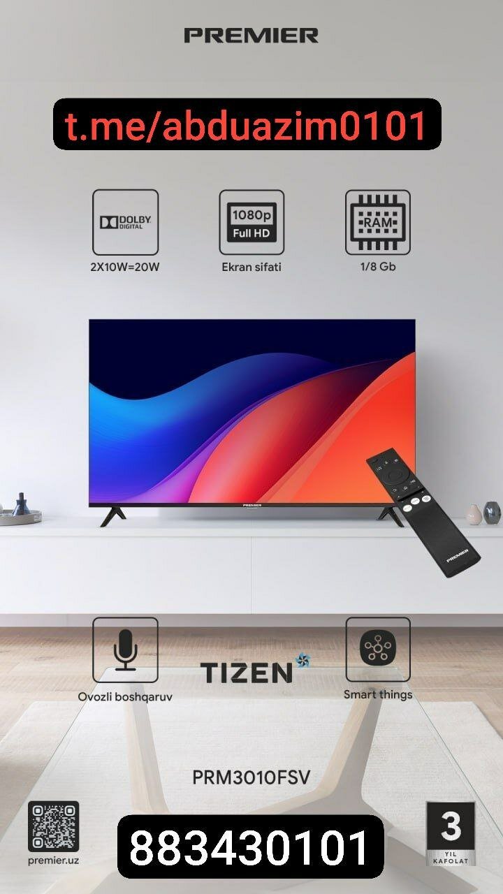 Смарт-телевизор Premier 43PRM3010FSV, диагональ 43", Full HD — фото 1