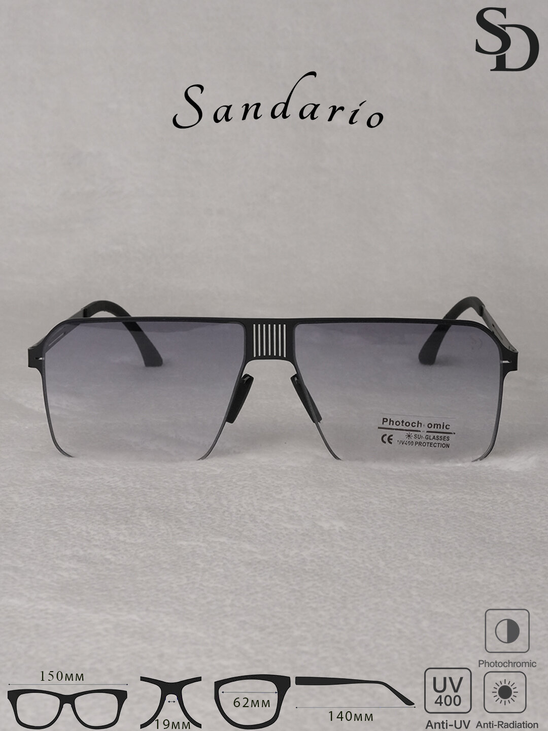 Солнцезащитные очки SANDARIO, черный