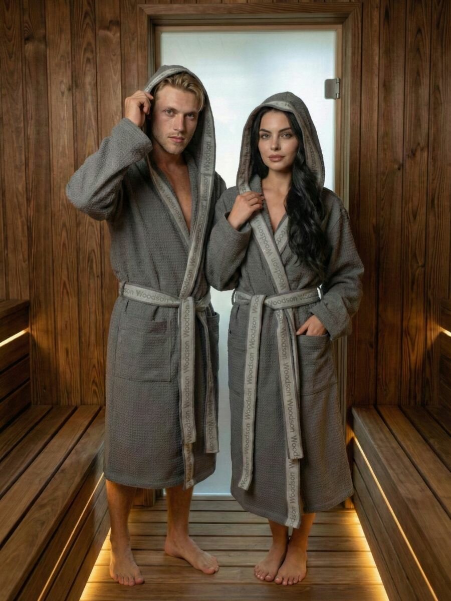 Халат WoodSon, размер 52, серый — фото 1