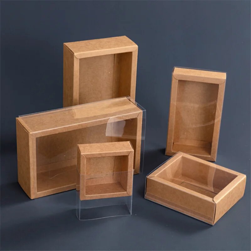 Подарочные коробочки из картона LHZJFA Коричневый, Brown, Inner 6.5x6.5x3cm
