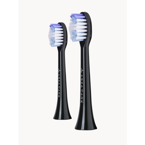 Насадки для электрической зубной щетки Asia Care, 2 штуки, черные, жесткие