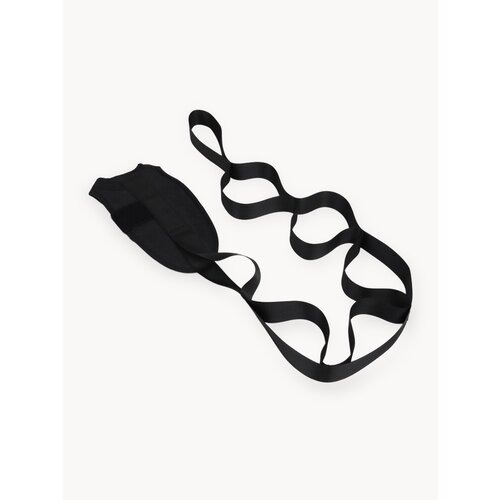 Эспандер-лента с захватами для мышц ног, полиуретан, полиэстер, цвет черный