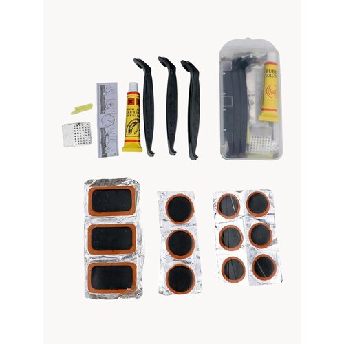 Набор латок для ремонта велосипедных шин и камер в пластиковом кейсе