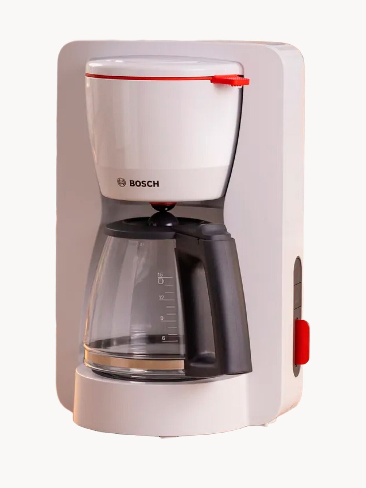 Bosch Кофеварка капельная TKA3M131, 1.25 л, молотый, EasyDescale3, Aroma+, защита от протекания, автоподогрев, белая