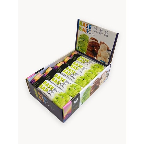 Протеиновые батончики Base Bar Slim без сахара с L карнитином 25 шт по 40 г вкус Фисташковое мороженое