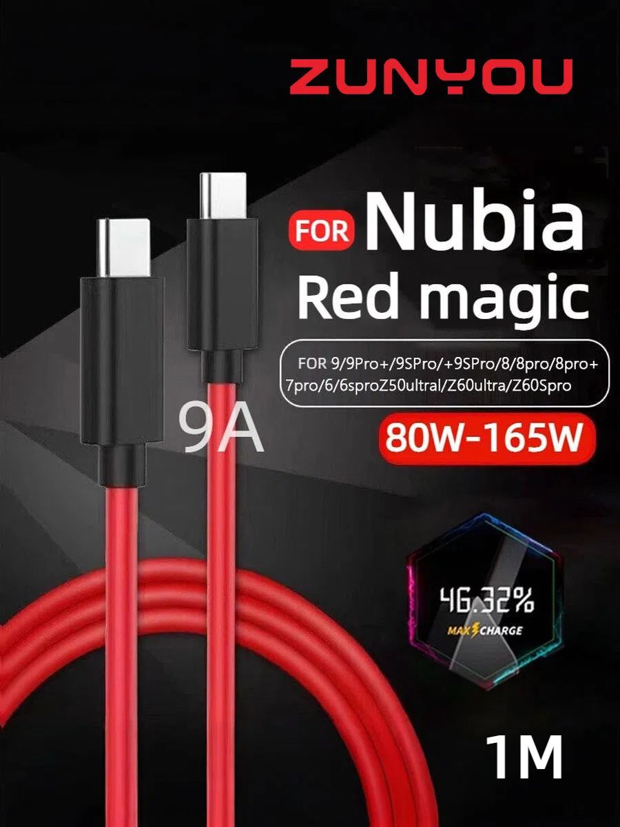 ZUNYOU Кабель для мобильных устройств USB Type-C/USB Type-C, 1 м, красный