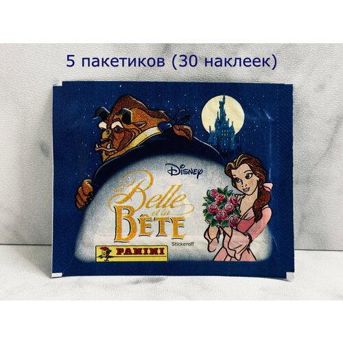 5 пакетиков Красавица и Чудовище Panini (30 наклеек) 1992 год
