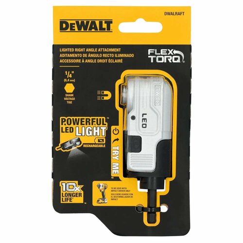 Насадка угловая DeWalt DWALRAFT FlexTorq с LED-подсветкой для шуруповёрта 5897₽