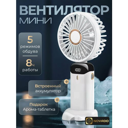Мини вентилятор Novado USB ручной и настольный портативный и бесшумный кондиционер на шею 293400₽