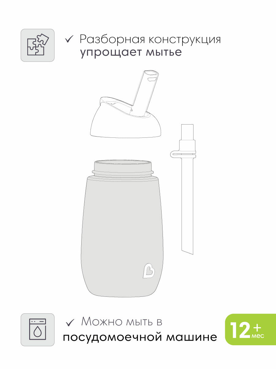 Поильники Детские Munchkin поильник непроливайка с трубочкой Simple Clean Straw 296 мл с 12 мес, голубой