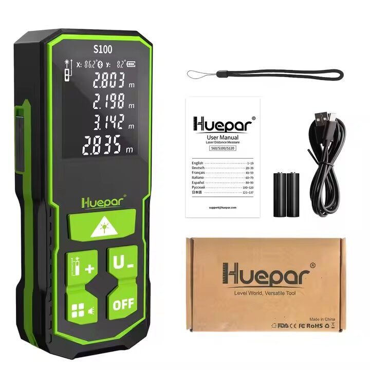 Лазерный дальномер Huepar S100-G, Зеленый луч