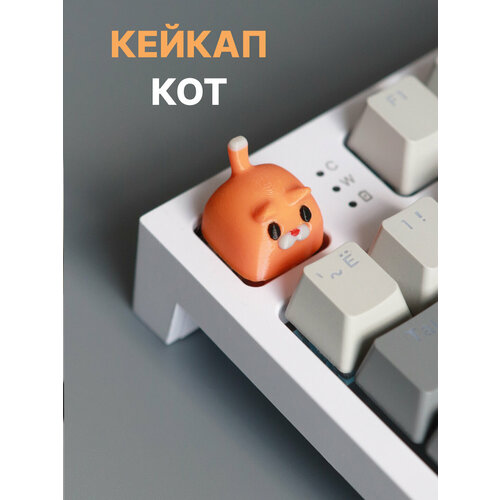 Кейкап (клавиша) для механической клавиатуры КОТ, рыжий