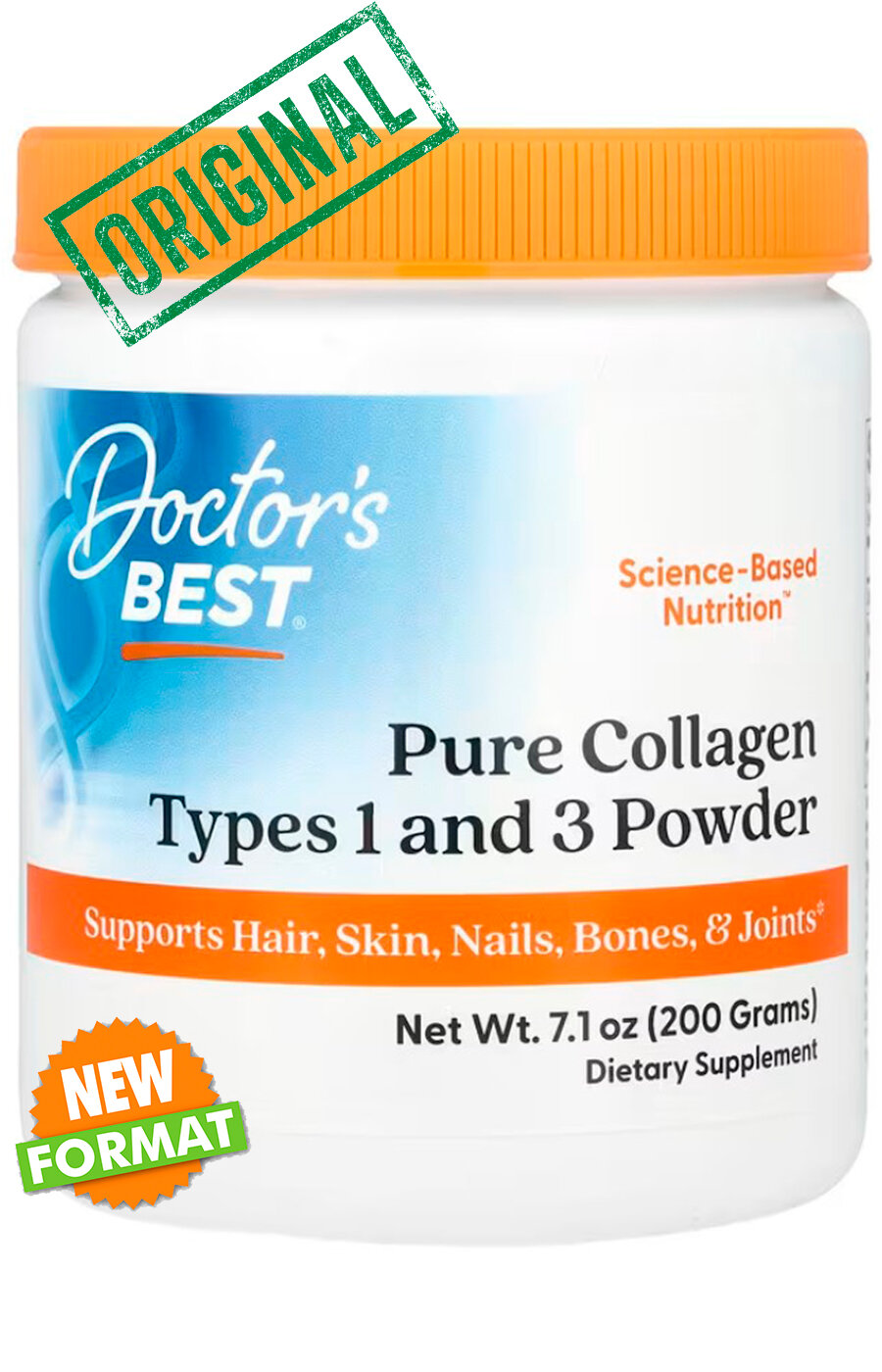 Doctor's Best, Collagen Types 1 and 3, чистый коллаген типов 1 и 3 в порошке, 200 г (7,1 унции)