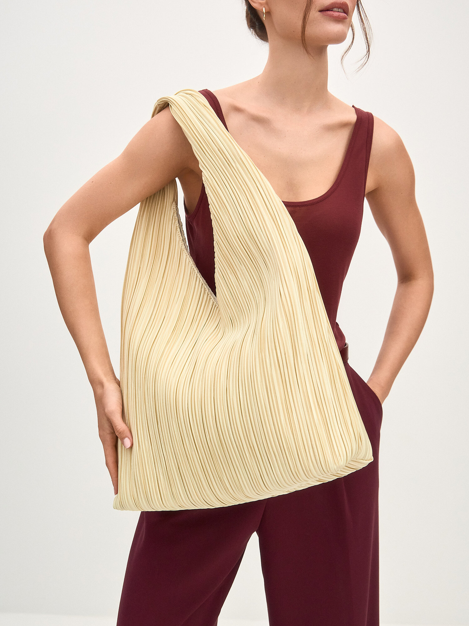 Сумка тоут nstc.moscow сливочное масло, бежевый, белый — фото 1